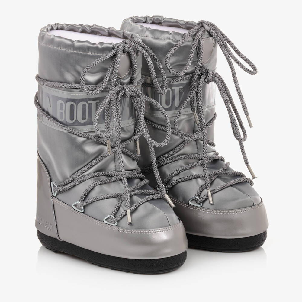 Moon Boot - Silver Icon Glance Satin Snow Boots | Childrensalon