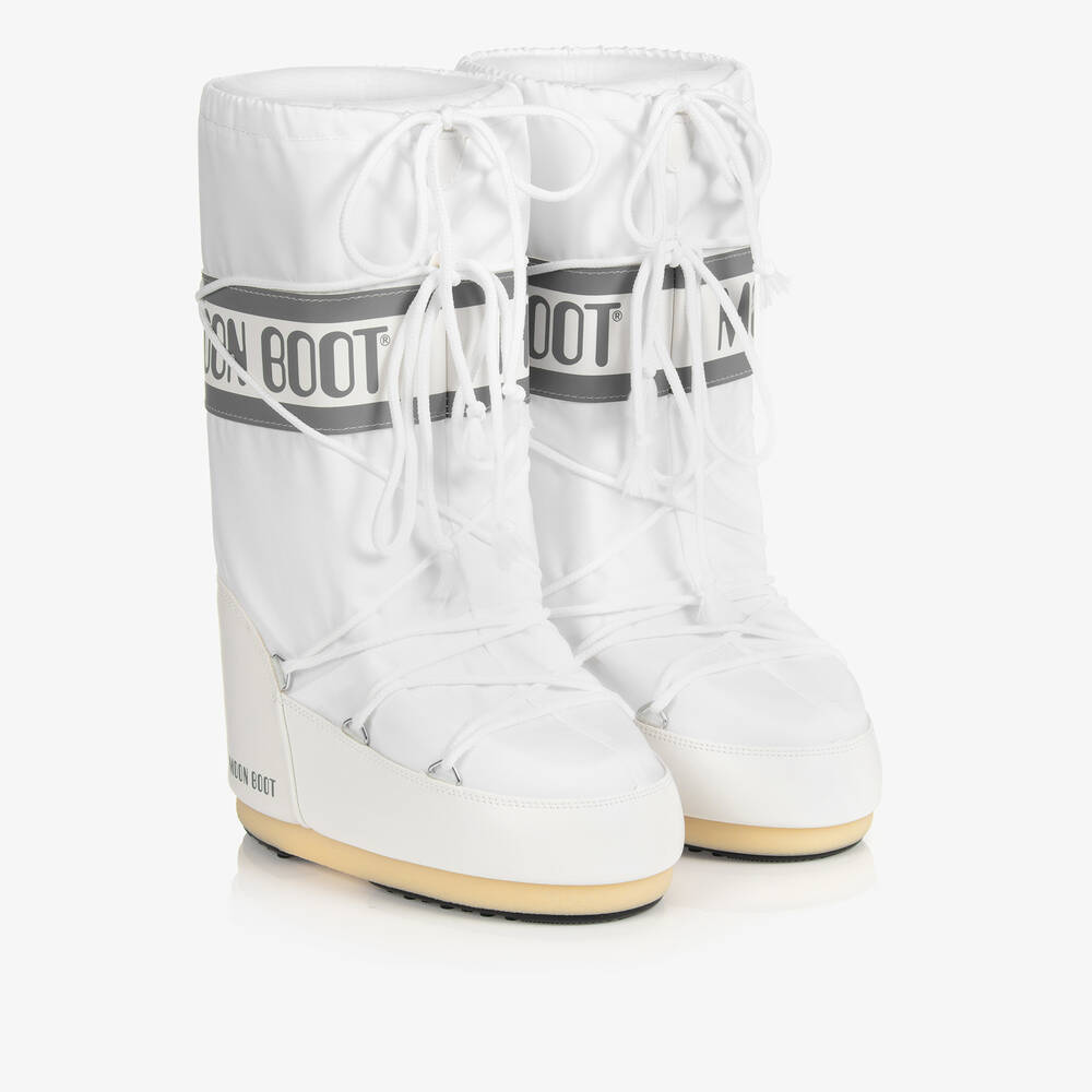 Moon Boot - Teen White & Grey Icon Snow Boots | Childrensalon