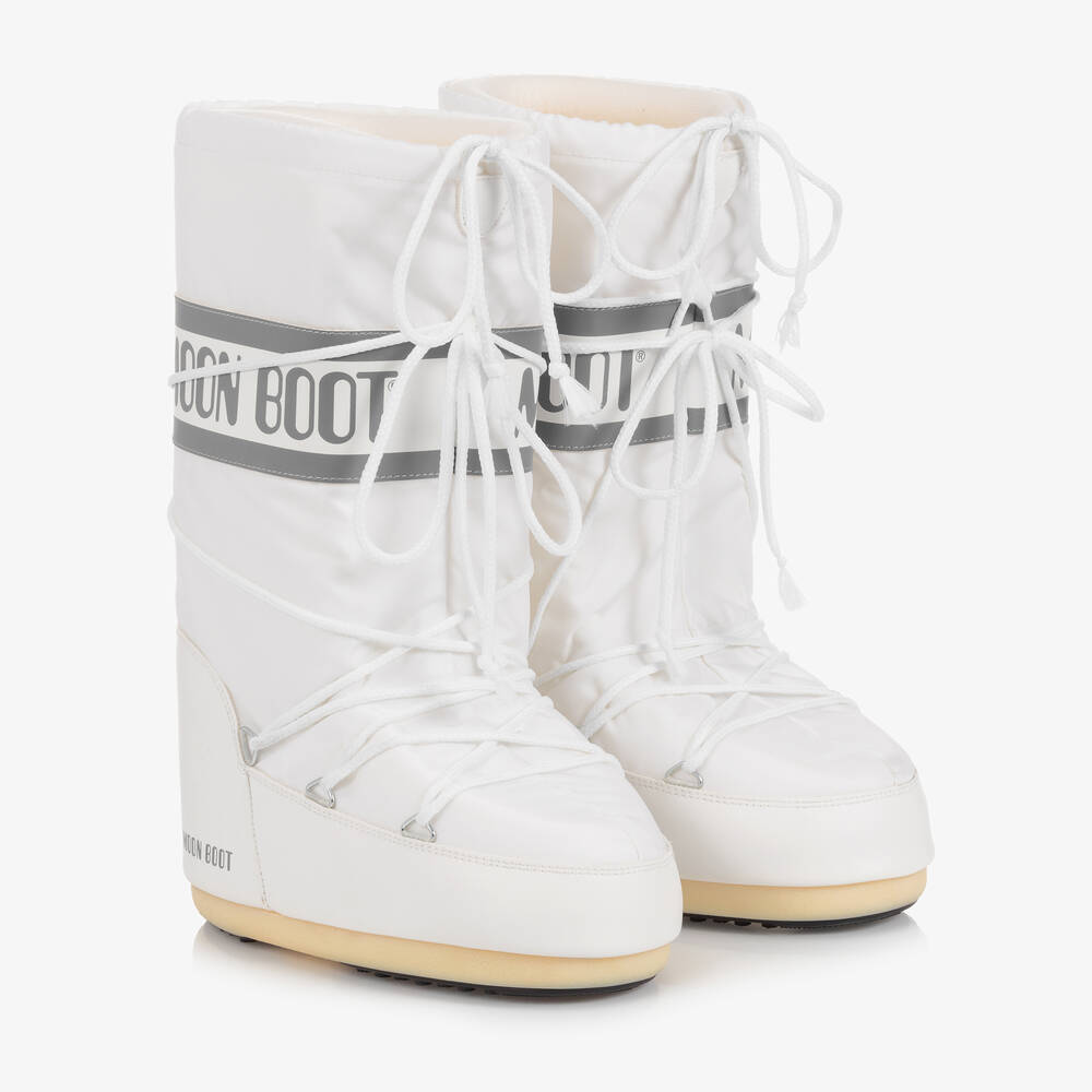 Moon Boot - White & Grey Icon Snow Boots | Childrensalon