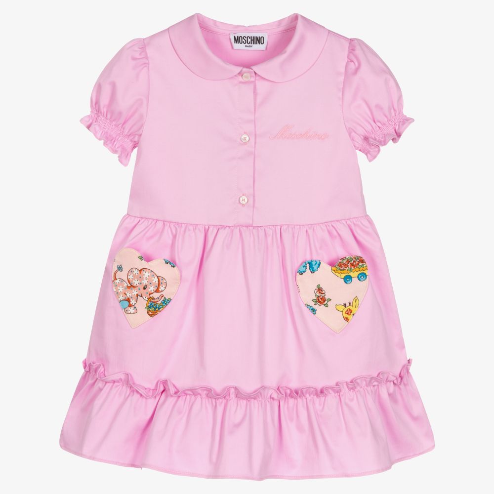Moschino Baby Baby Girls Pink Cotton Dress | ModeSens