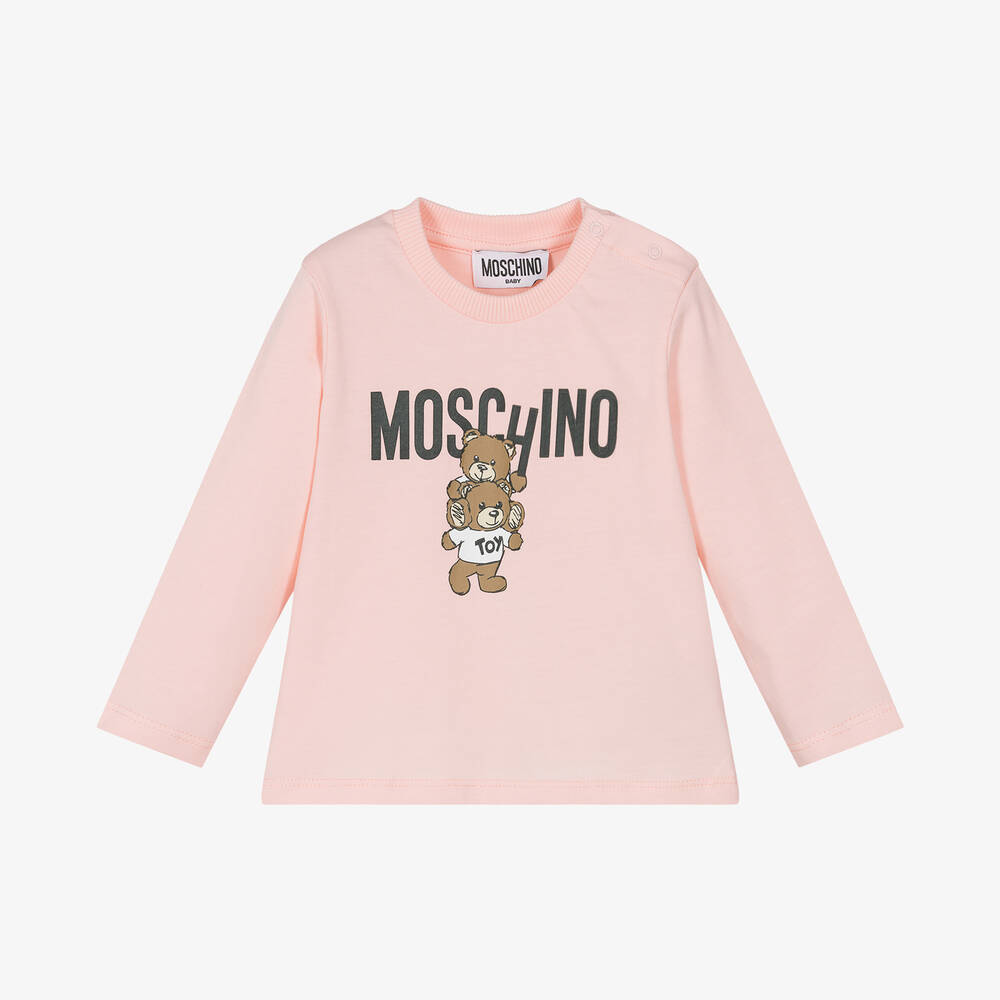 Moschino Baby - Baby Girls Pink Cotton Top  | Childrensalon