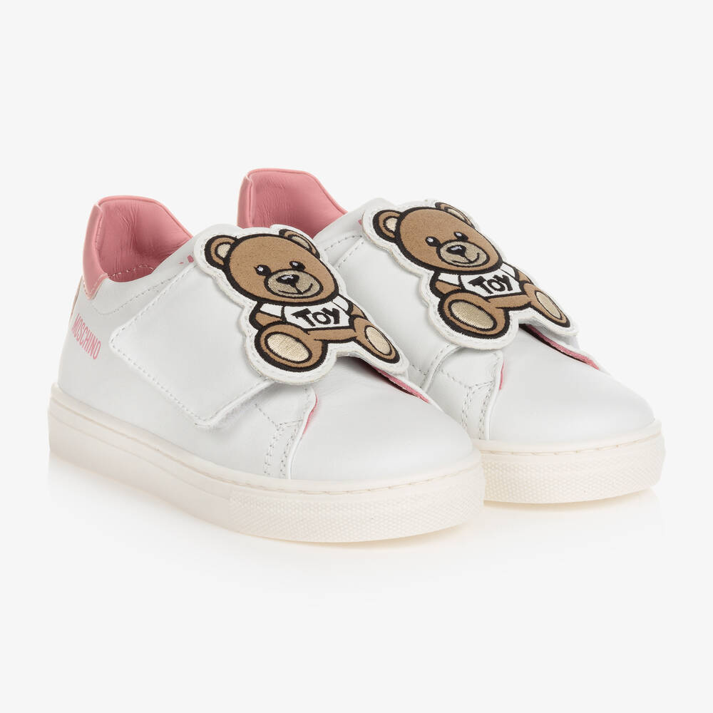 Moschino Baby - Weiße Leder-Sneakers für Babys | Childrensalon