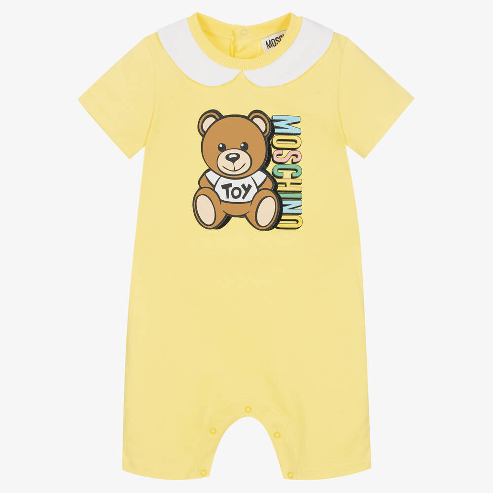 Moschino Baby - Barboteuse jaune nounours bébé | Childrensalon
