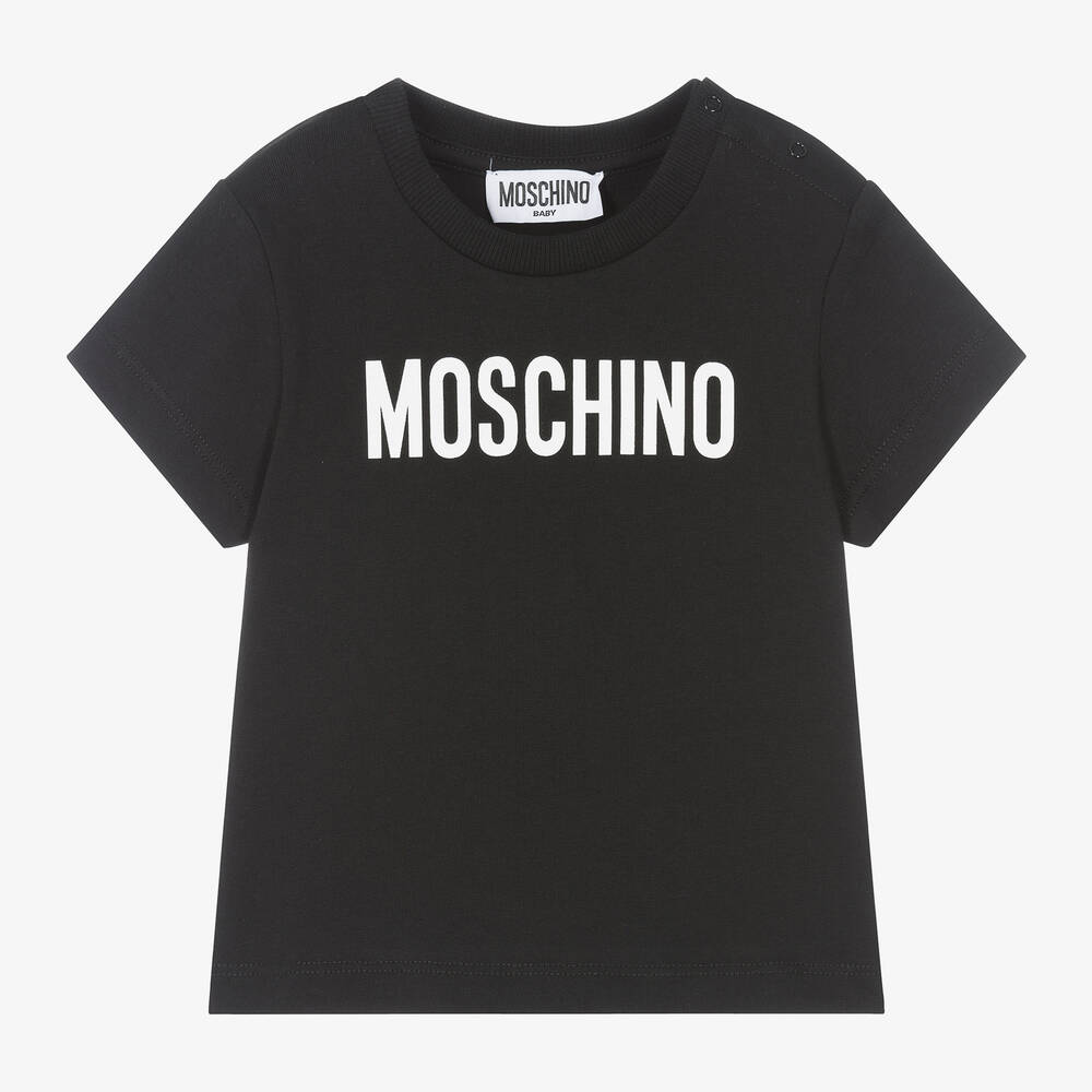 Moschino Baby - Black Cotton Baby T-Shirt | Childrensalon