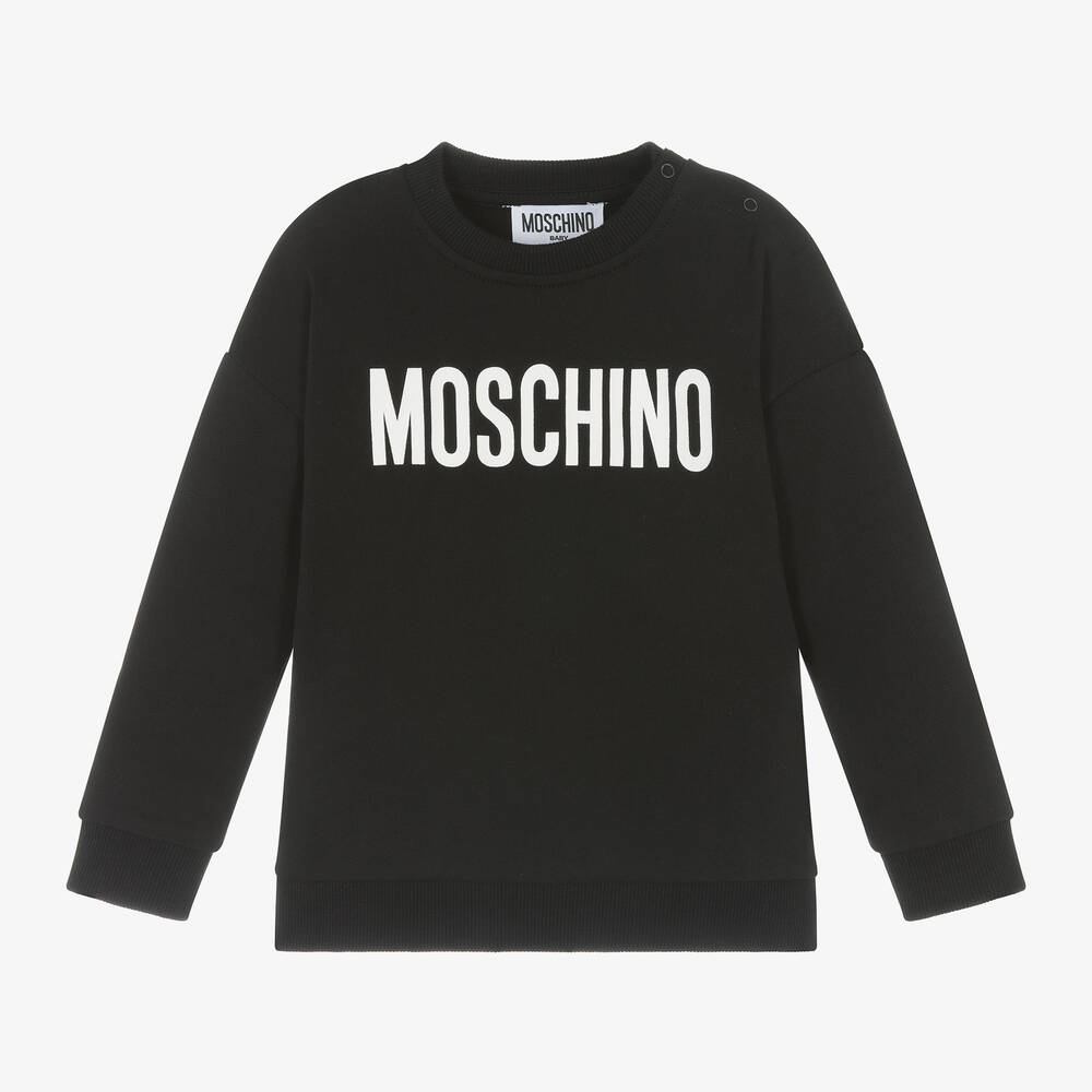 Moschino Baby - سويتشيرت قطن جيرسي لون أسود للأطفال | Childrensalon