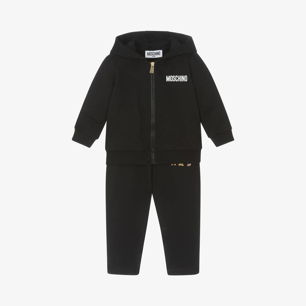 Moschino Baby -  بدلة رياضية تيدي بير قطن لون أسود | Childrensalon