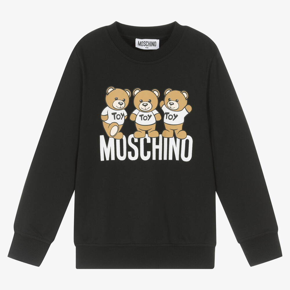 Moschino Kid-teen Black Cotton Teddy Bear Sweatshirt