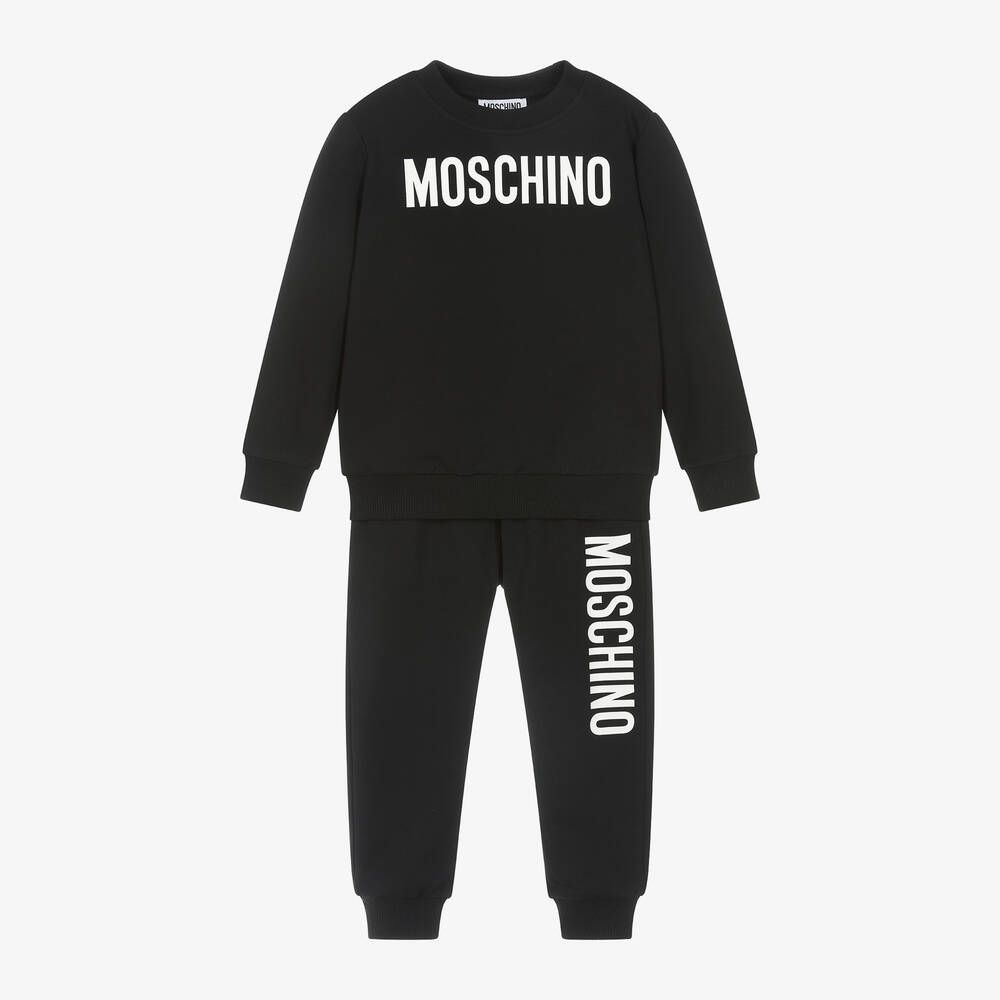 Moschino Kid-Teen - بدلة رياضية قطن جيرسي لون أسود | Childrensalon
