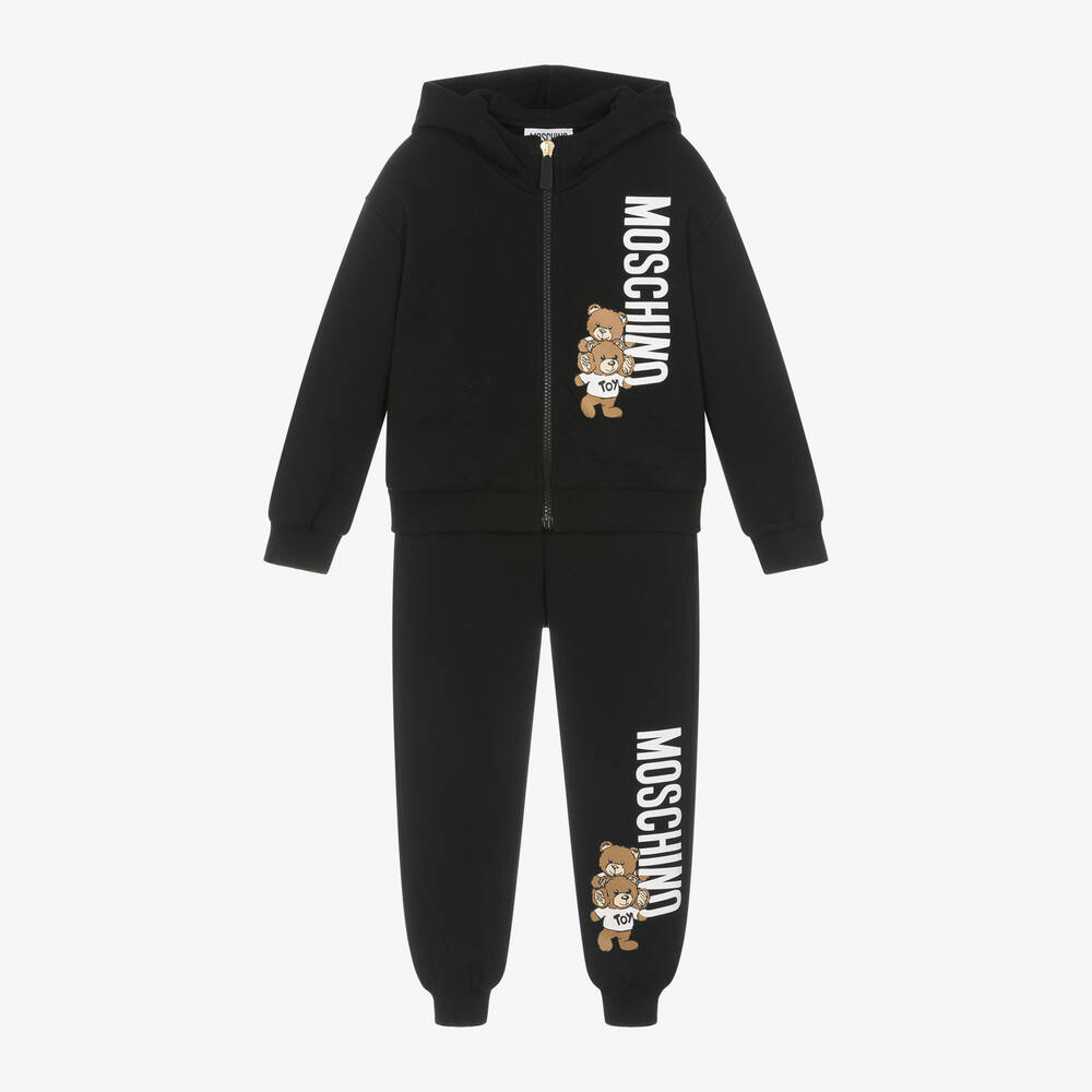 Moschino Kid-Teen - Black Cotton Tracksuit | Childrensalon