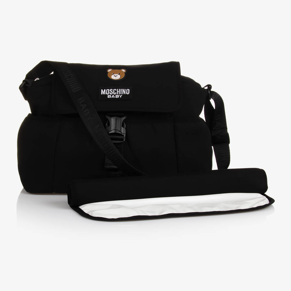 Moschino Baby - Черная пеленальная сумка с медвежонком (40см) | Childrensalon