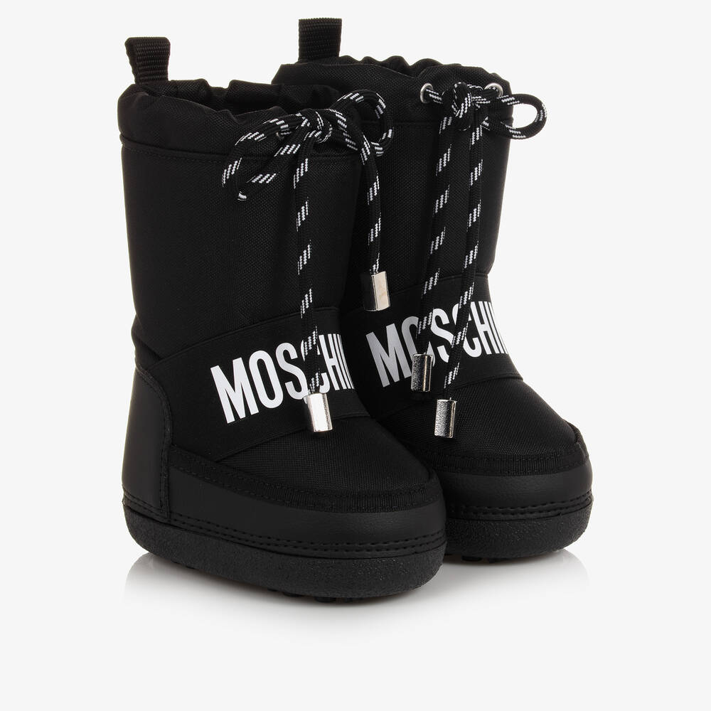 Moschino Kid-Teen - Black & White Snow Boots | Childrensalon