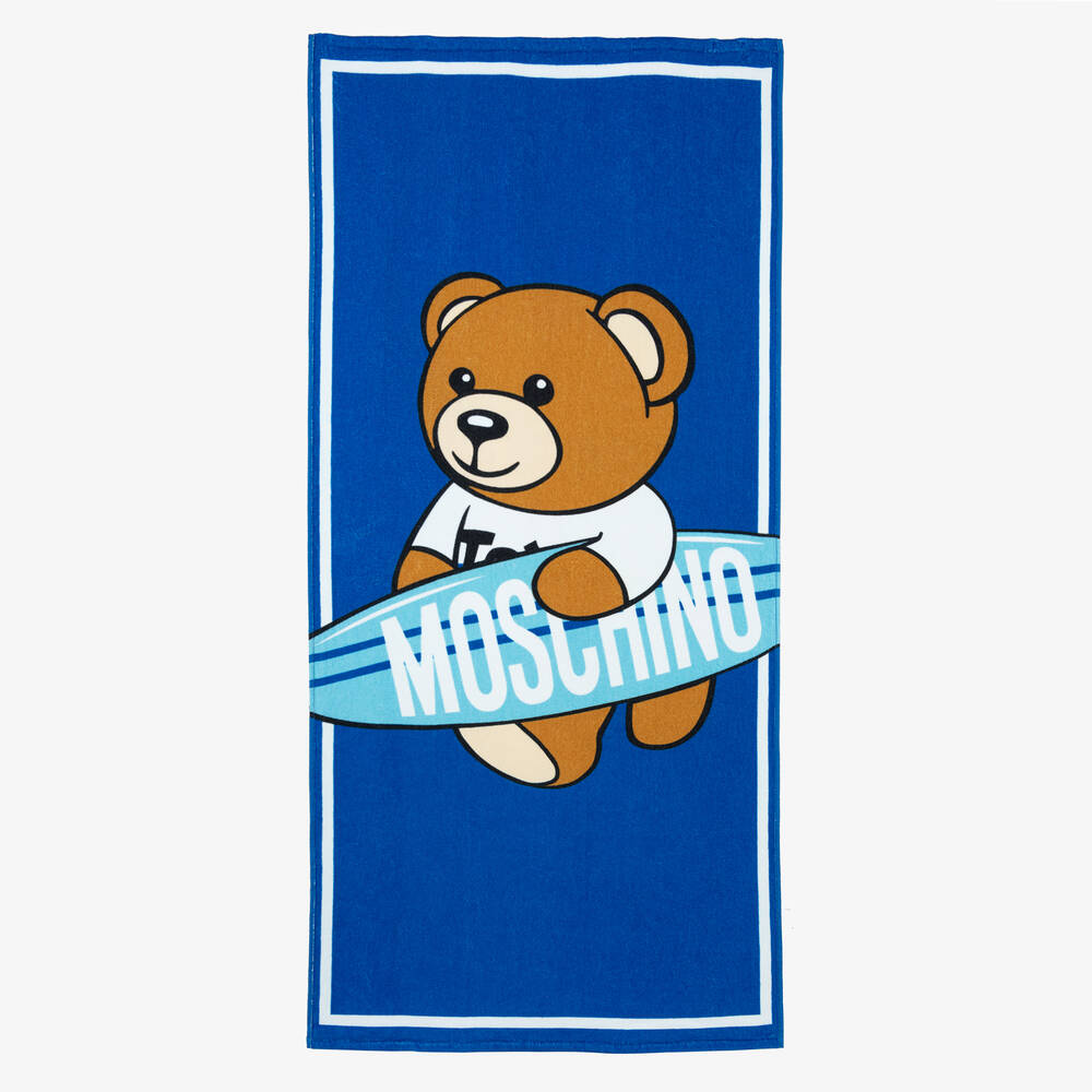 Moschino Kid-teen Babies' Blue Cotton Beach Towel (140cm)