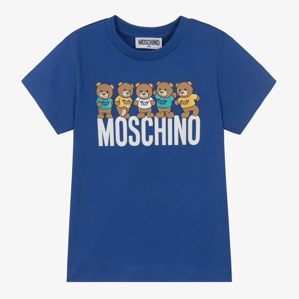Moschino Kid-teen Blue Cotton Jersey Teddy Bear T-shirt