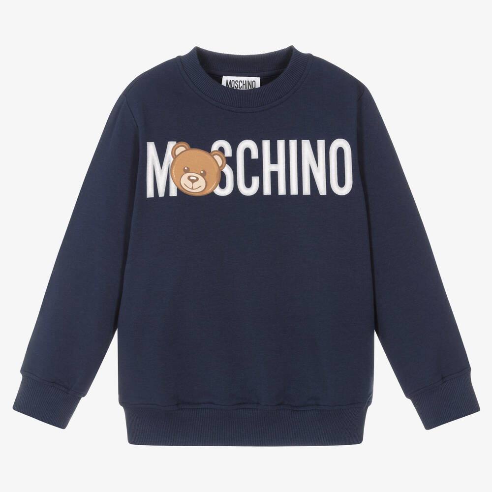 Moschino Kid-Teen - Blue Cotton Logo Sweatshirt | Childrensalon