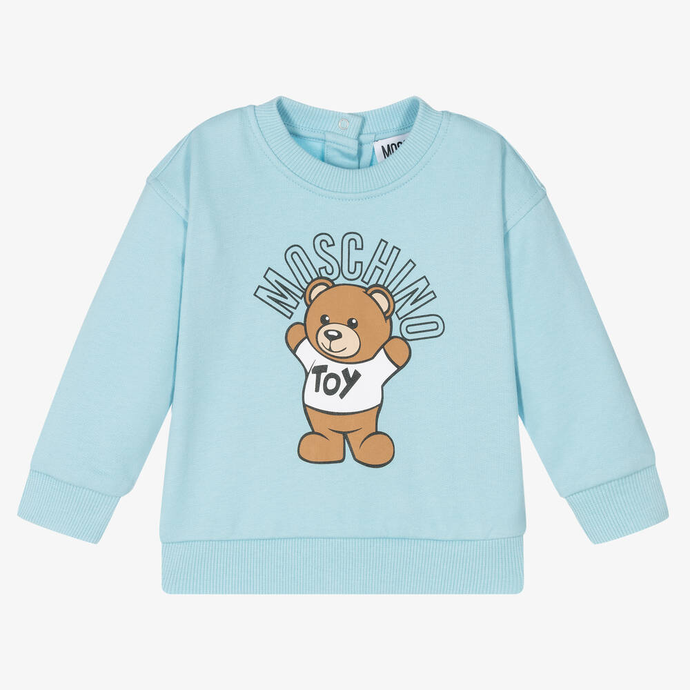 Moschino Baby - Sweat bleu en coton | Childrensalon