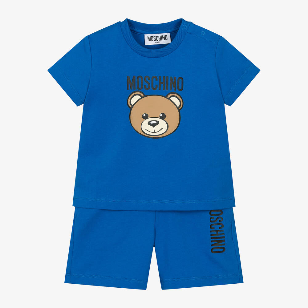 Moschino Baby Babies' Blue Cotton Shorts Set