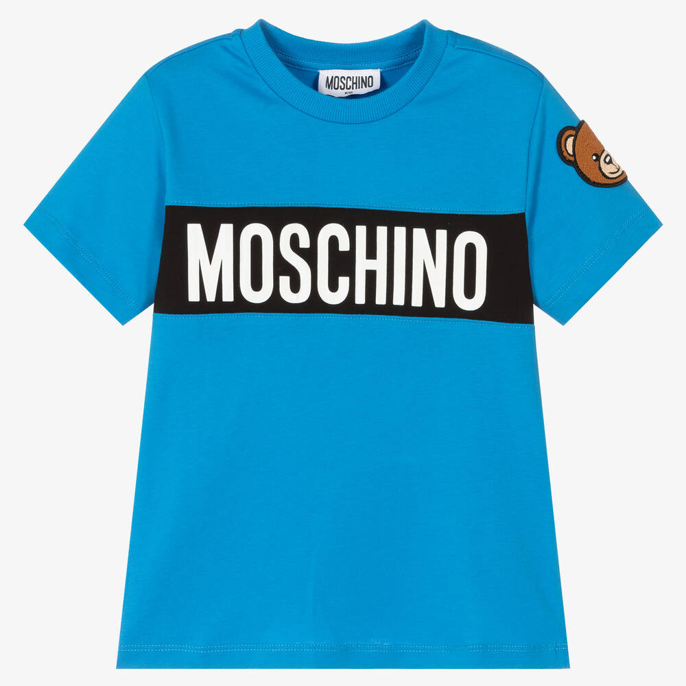Moschino Kid-Teen - Blue Cotton Teddy T-Shirt | Childrensalon