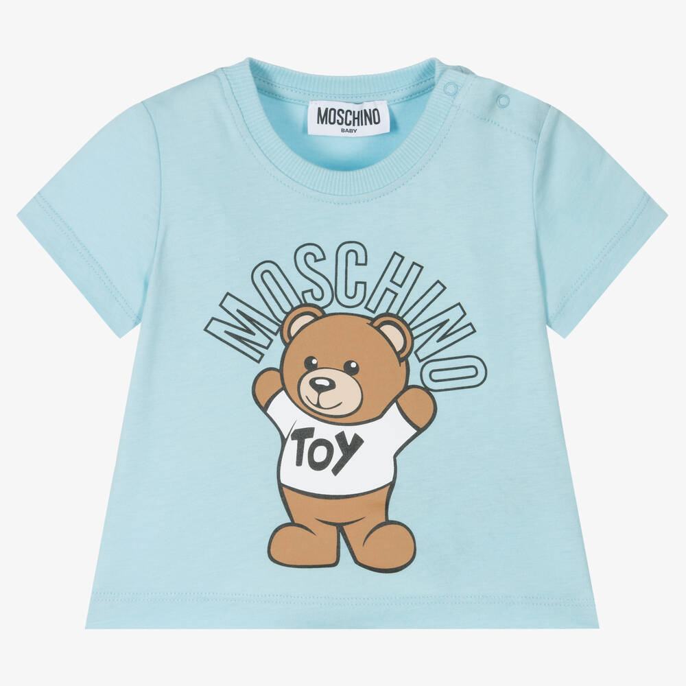 Moschino Baby - Blaues Baumwoll-Teddy-T-Shirt | Childrensalon