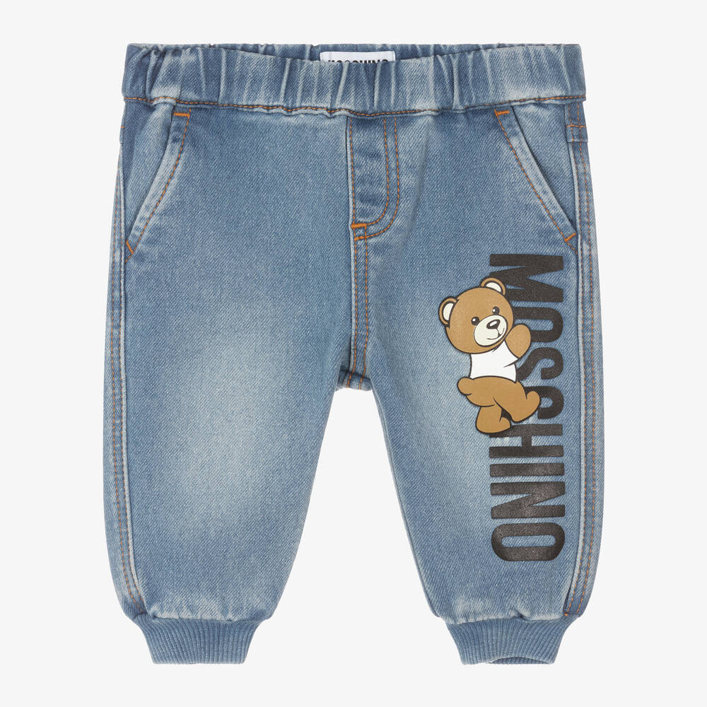 Moschino Baby - Blue Denim Teddy Bear Joggers | Childrensalon