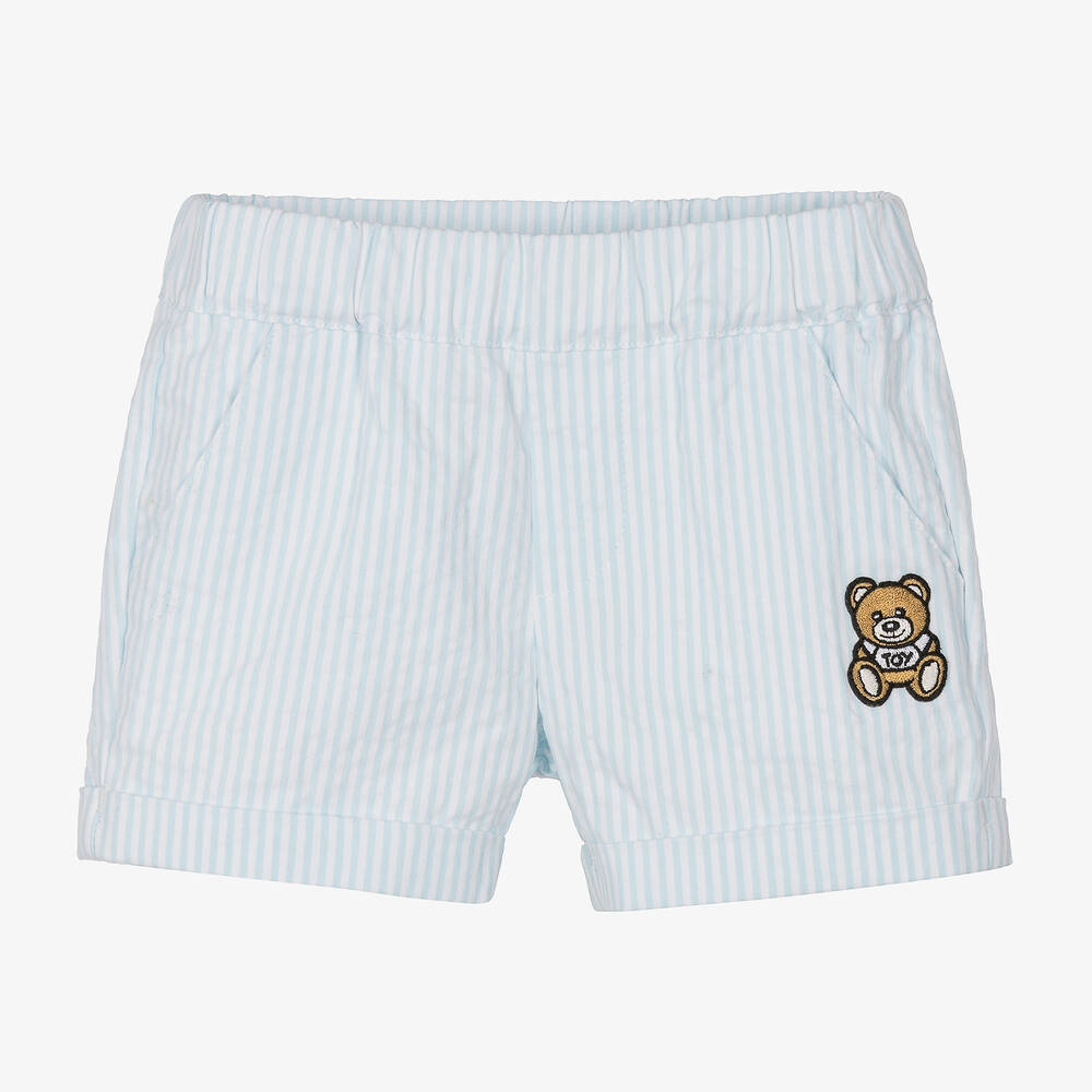 Moschino Baby - Blue Stripe Seersucker Shorts | Childrensalon