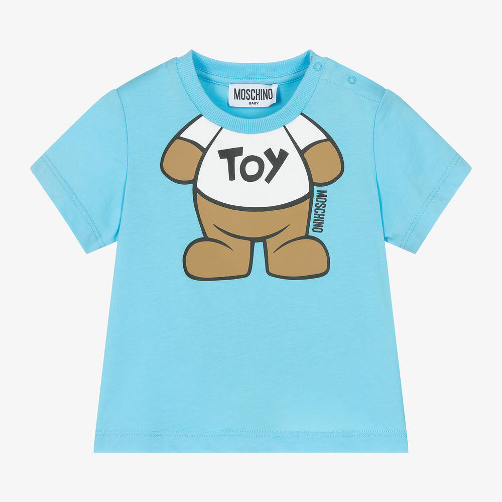 Moschino Baby - Blue Teddy Bear Baby T-Shirt | Childrensalon