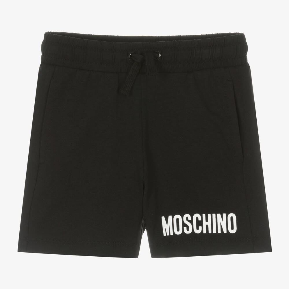 Moschino Kid-Teen - Boys Black Cotton Jersey Shorts | Childrensalon