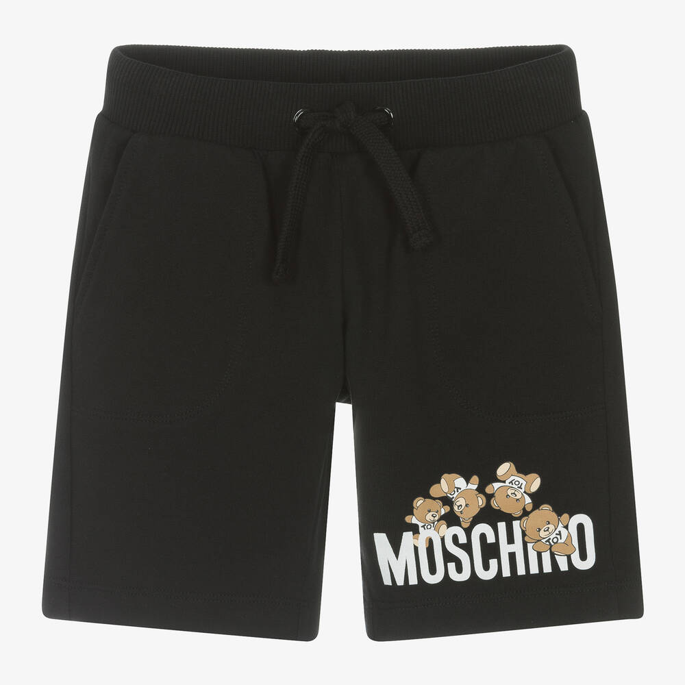Moschino Kid-Teen - Boys Black Teddy Bear Cotton Shorts | Childrensalon
