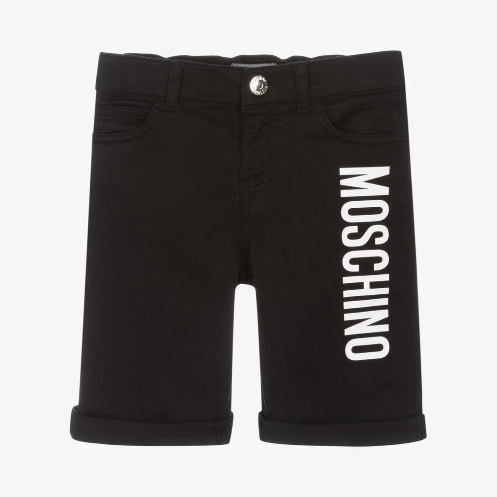 Moschino Kid-teen Babies' Boys Black Twill Logo Shorts