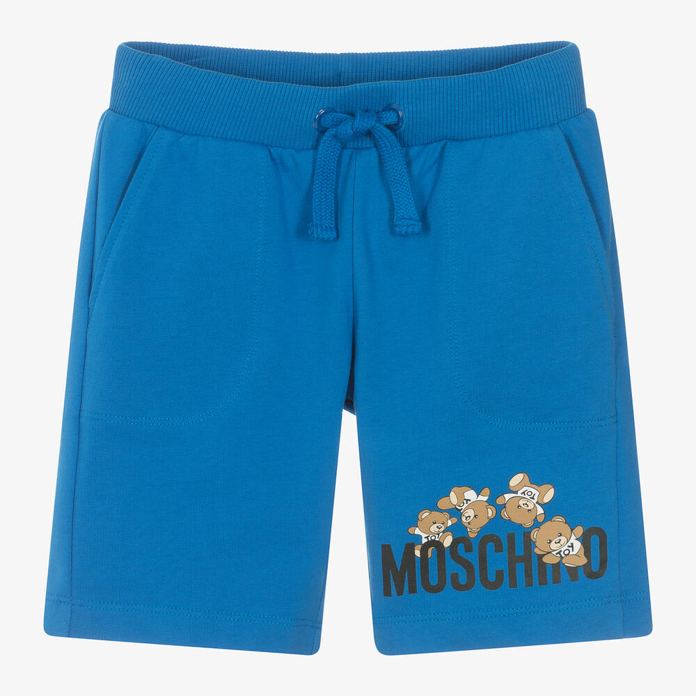 Moschino Kid-teen Kids' Boys Blue Teddy Bear Cotton Shorts