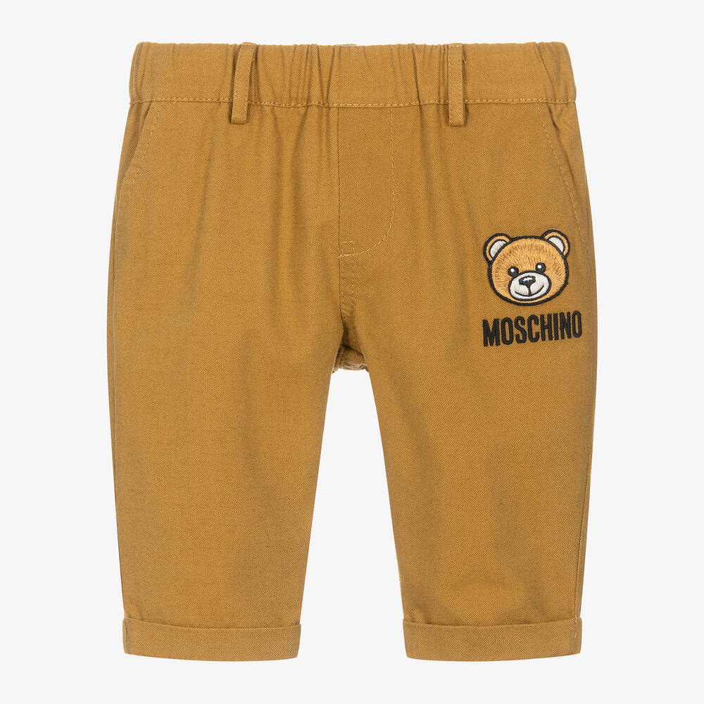 Moschino Baby - Boys Brown Cotton Teddy Bear Trousers | Childrensalon