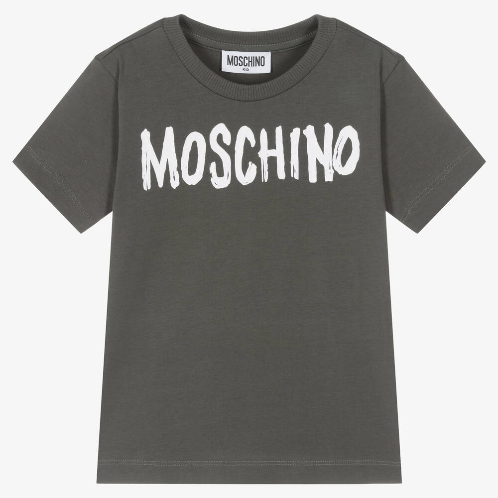 Moschino Kid-teen Kids' Boys Dark Grey Cotton T-shirt