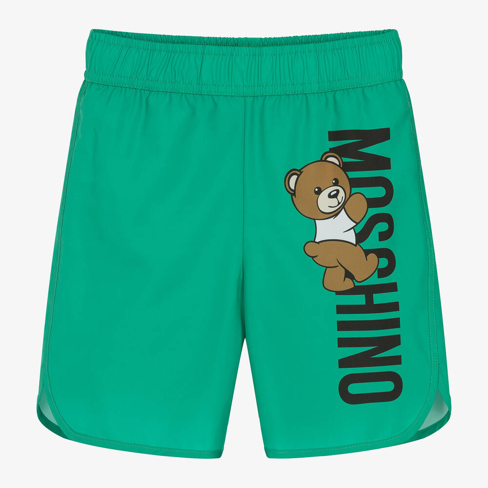 Moschino Kid-teen Babies' Boys Green Teddy Bear Swim Shorts