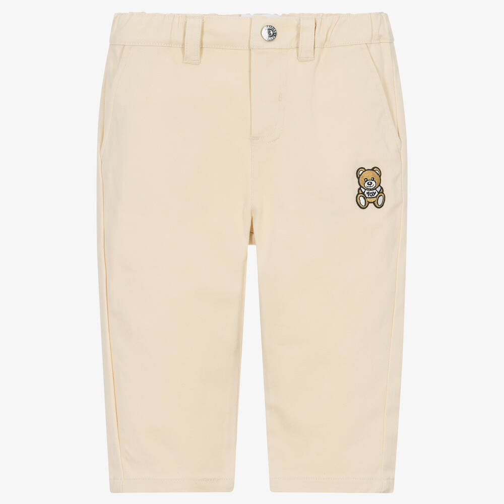 Moschino Baby Babies' Boys Ivory Cotton Teddy Bear Trousers