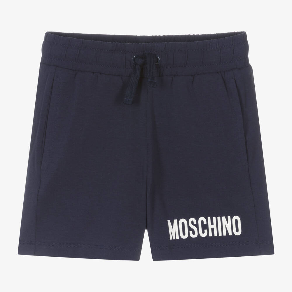 Moschino Kid-Teen - Boys Navy Blue Cotton Jersey Shorts | Childrensalon