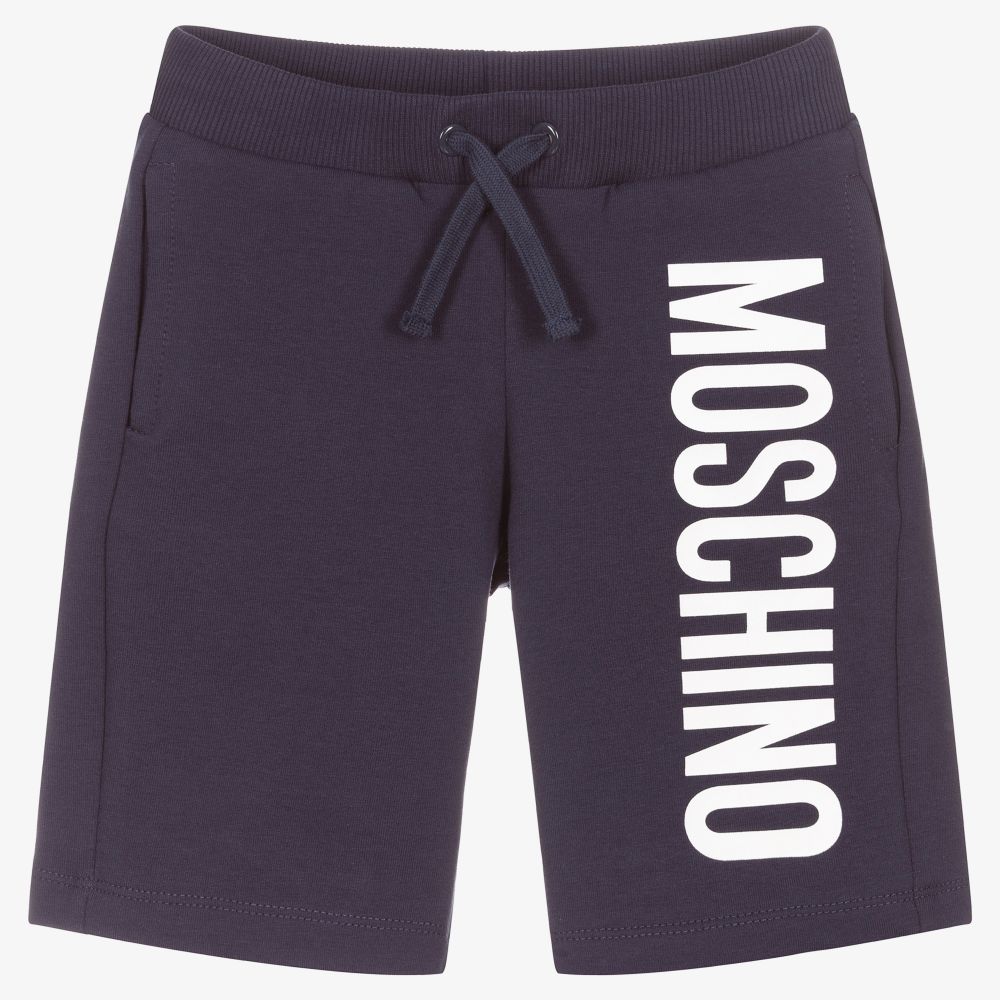 Moschino Kid-Teen - Boys Navy Blue Jersey Shorts | Childrensalon