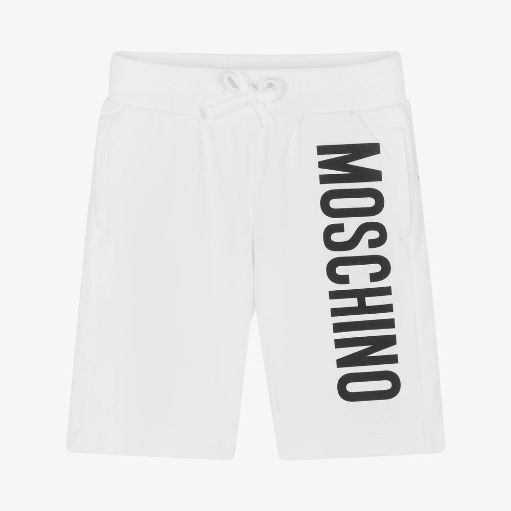 Moschino Kid-teen Babies' Boys White Cotton Logo Shorts
