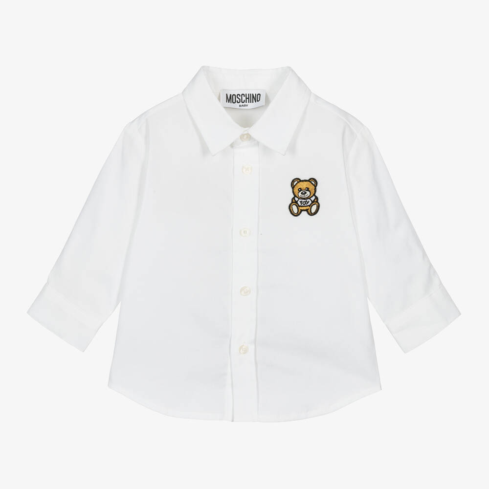 Moschino Baby - Boys White Cotton Shirt | Childrensalon