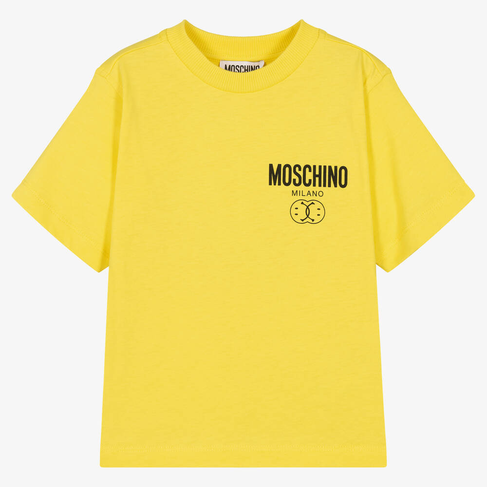 Moschino Kid-teen Babies' Boys Yellow Double Smiley T-shirt
