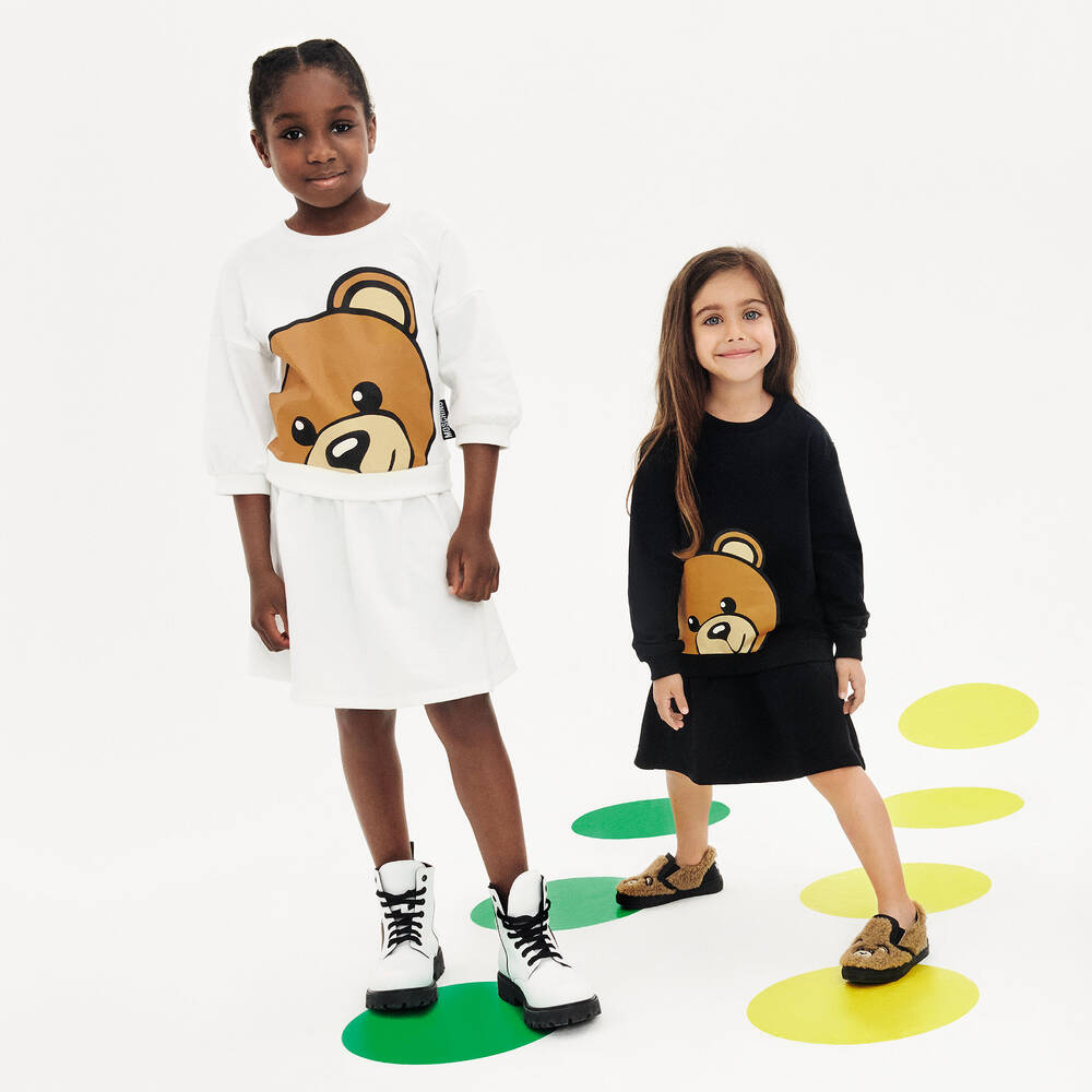 Moschino Baby - Brown & Black Teddy Baby Shoes | Childrensalon