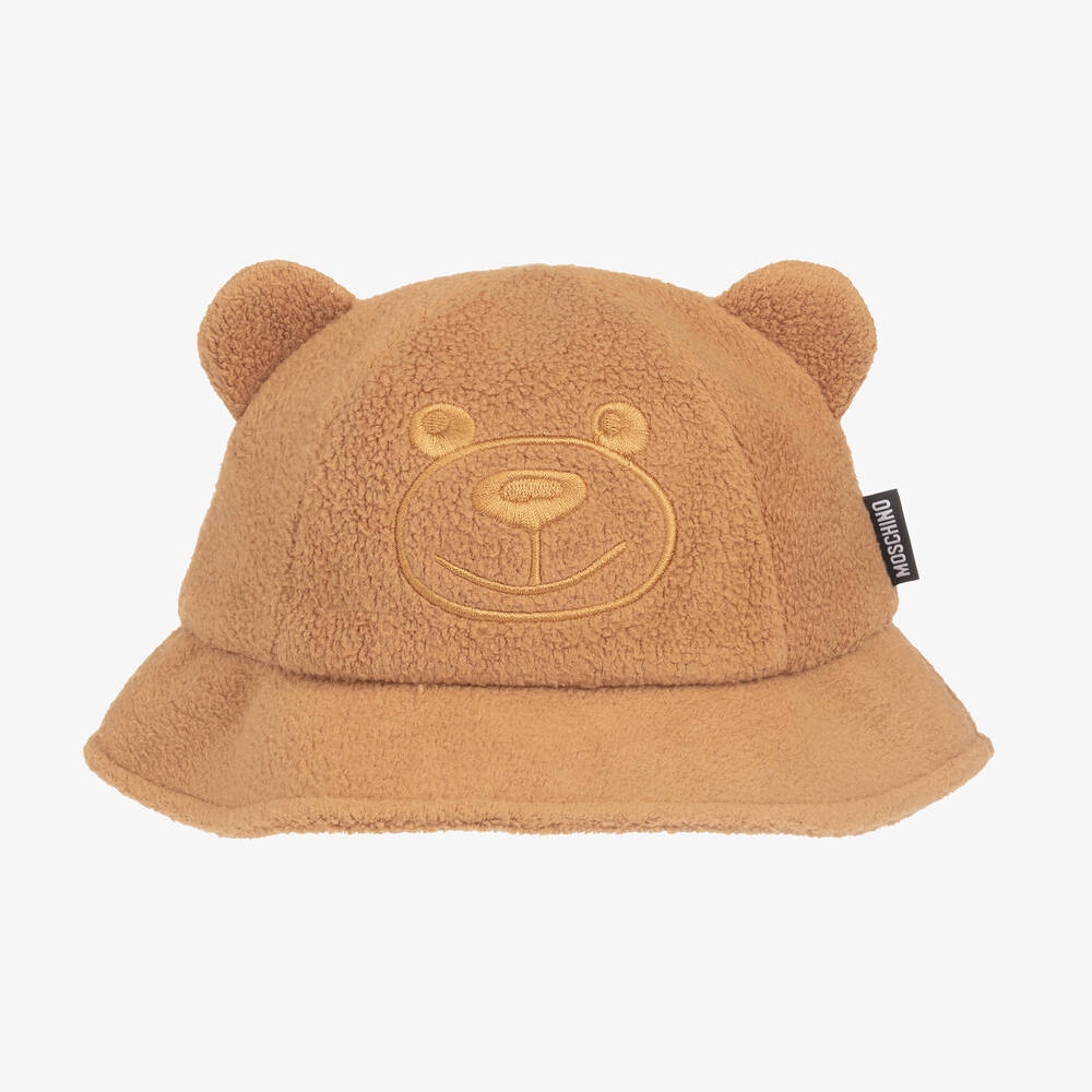 Moschino Baby - Brown Fleece Baby Bucket Hat | Childrensalon