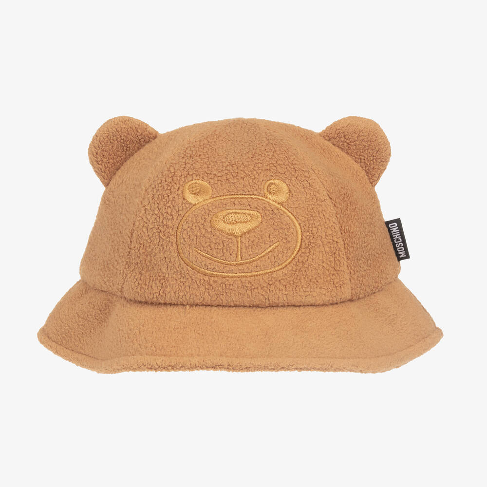 Moschino Baby - Brown Fleece Bucket Hat | Childrensalon