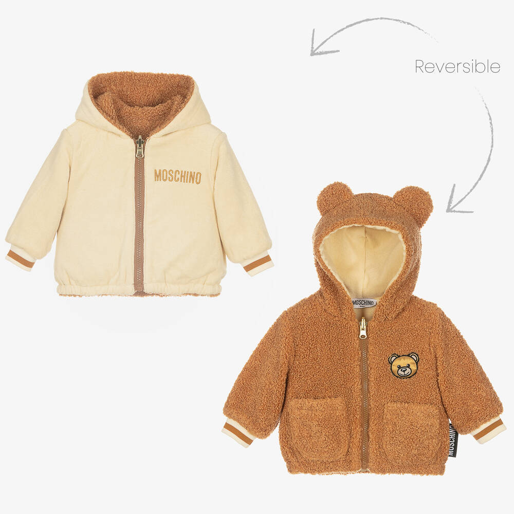 Moschino Baby Babies' Brown Reversible Polar Fleece Jacket