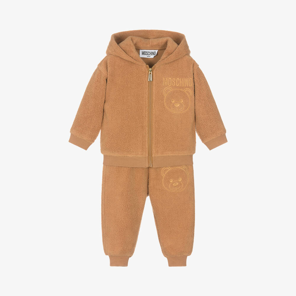 Moschino Baby - Brown Teddy Bear Fleece Tracksuit | Childrensalon