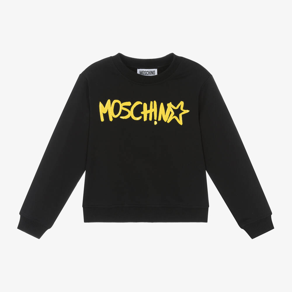 Moschino Kid-Teen - Girls Black Cotton Sweatshirt | Childrensalon