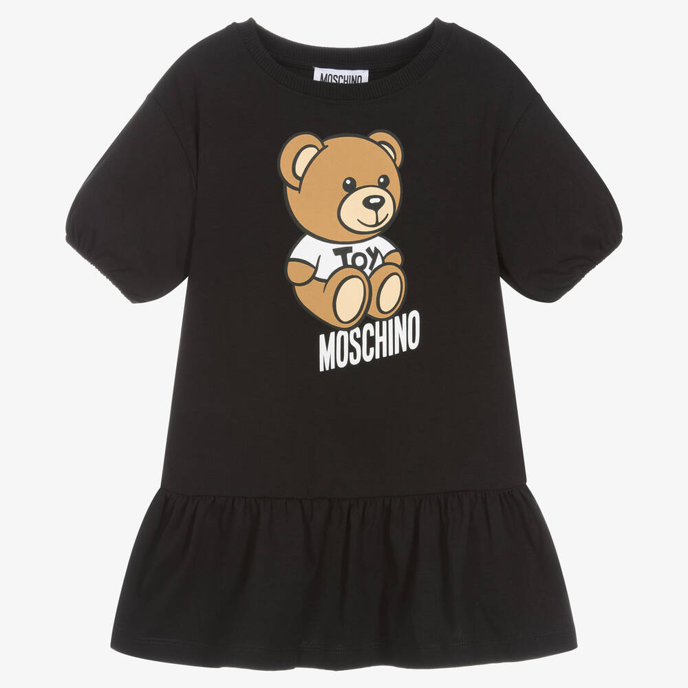 Moschino Kid-Teen - Girls Black Cotton Teddy Bear Dress | Childrensalon