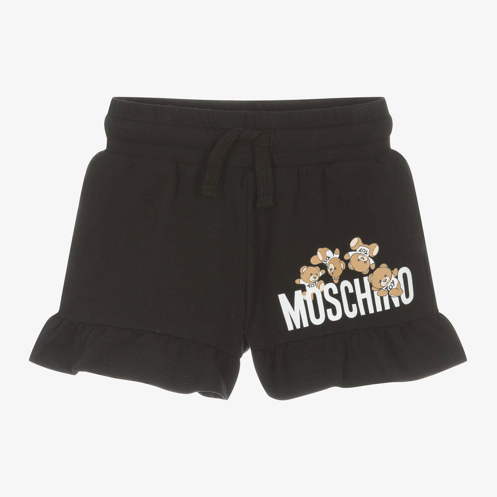 Moschino Kid-teen Kids' Girls Black Cotton Teddy Bear Shorts