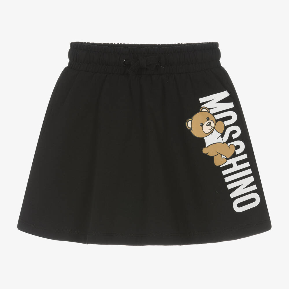Moschino Kid-teen Kids' Girls Black Cotton Teddy Bear Skirt