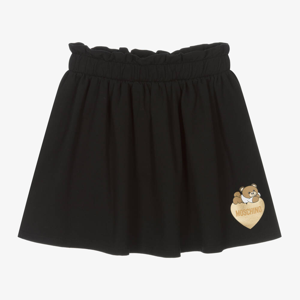 Moschino Kid-Teen - Girls Black Cotton Teddy Bear Skirt | Childrensalon