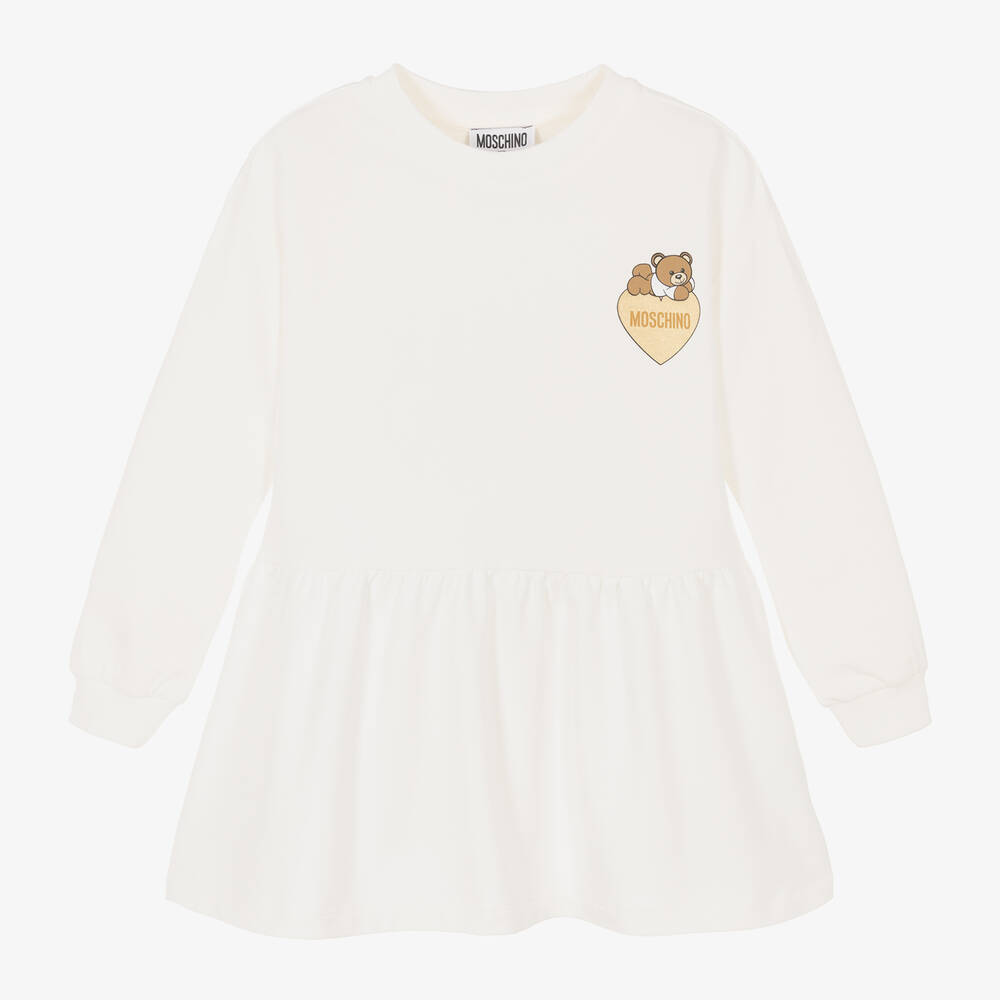 Moschino Kid-Teen - Girls Ivory Cotton Dress | Childrensalon