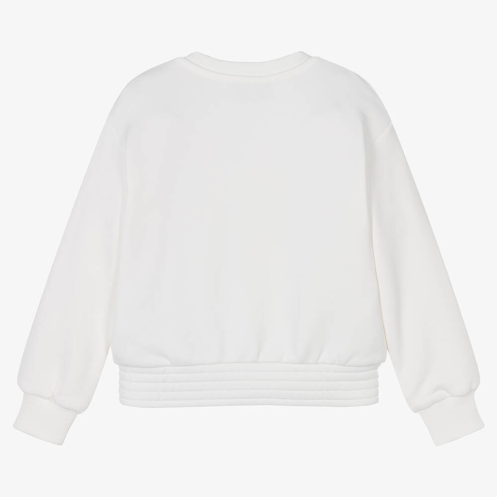 Moschino Kid-Teen - Girls Ivory Cotton Teddy Bear Sweatshirt ...
